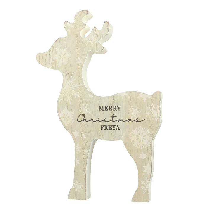 Personalised Snowflake Reindeer Ornament in gift category Personalised Christmas Decorations