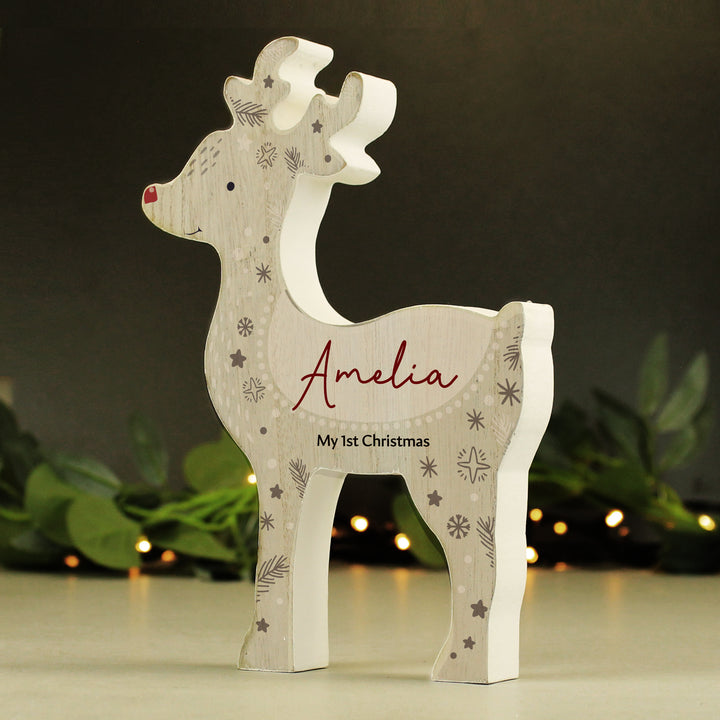 Personalised Red Nosed Reindeer Ornament - part of the Gifts Finder Personalised Christmas Decorations collection