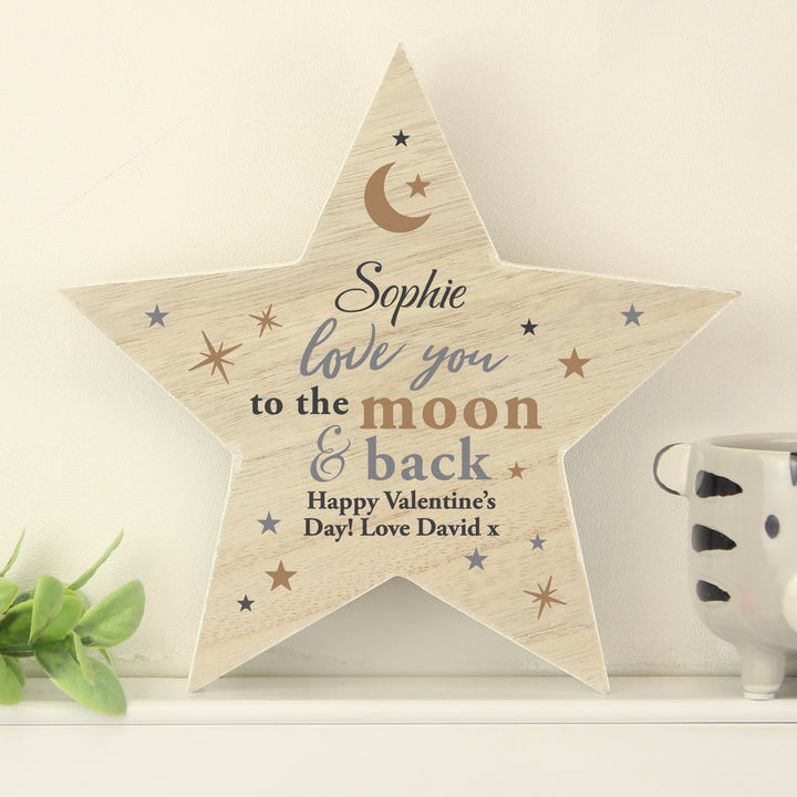 Buy Personalised Love You Wooden Star Ornament available now at www.giftsfinder.co.uk