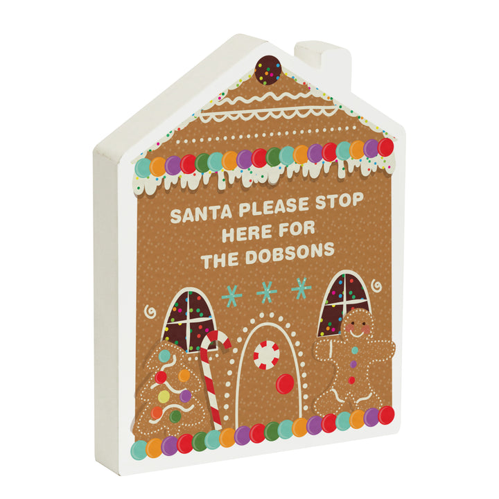 Buy Personalised Gingerbread House Christmas Wooden Ornament available now at www.giftsfinder.co.uk