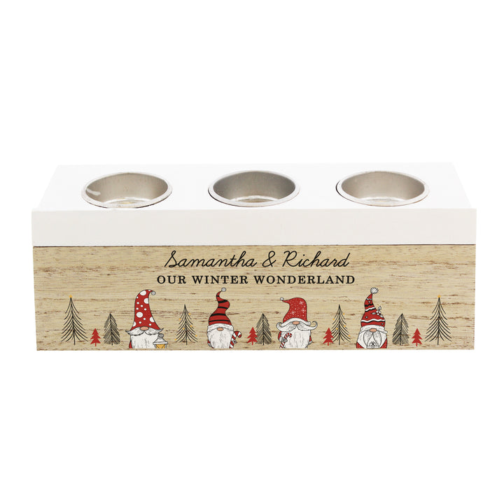 Personalised Gonk Christmas Triple Tea Light Box - part of the Gifts Finder Candles & Reed Diffusers collection