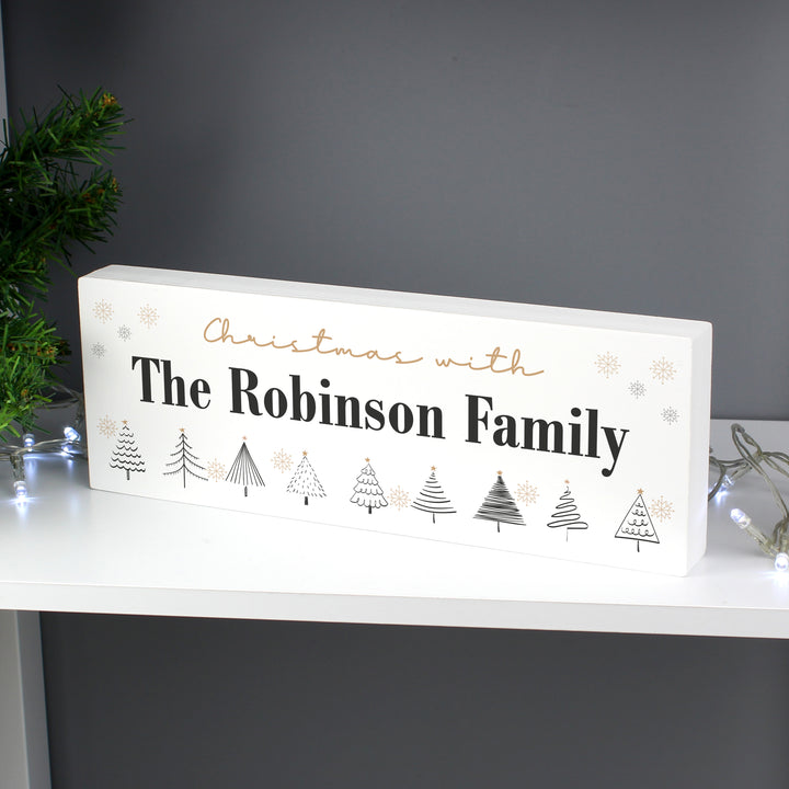 Buy Personalised Christmas Tree Wooden Mantel Ornament available now at www.giftsfinder.co.uk