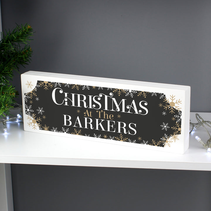 Buy Personalised Family Christmas Wooden Mantel Ornament available now at www.giftsfinder.co.uk