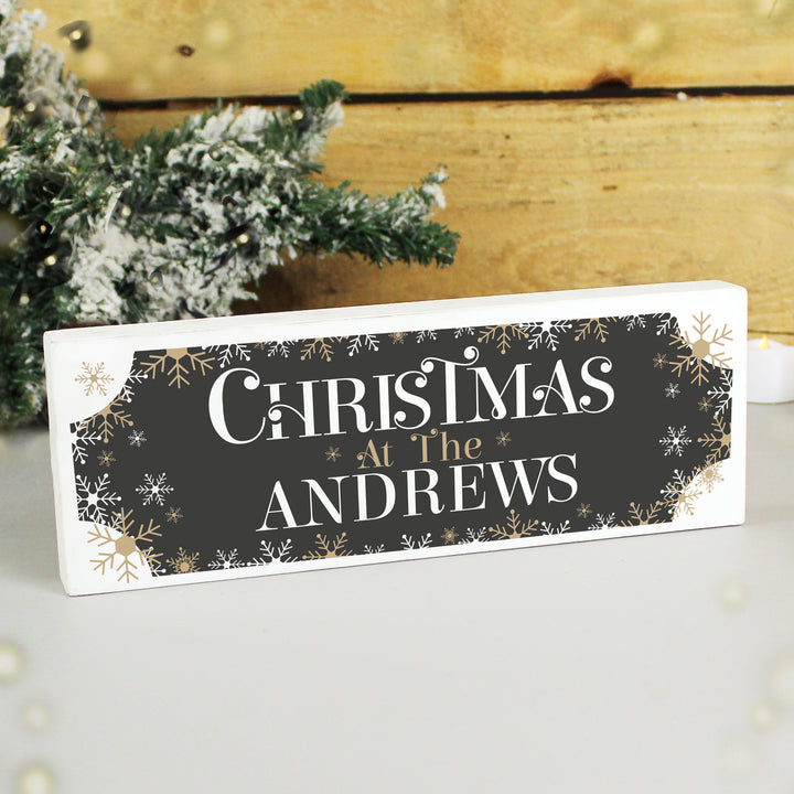 Buy Personalised Family Christmas Wooden Mantel Ornament available now at www.giftsfinder.co.uk