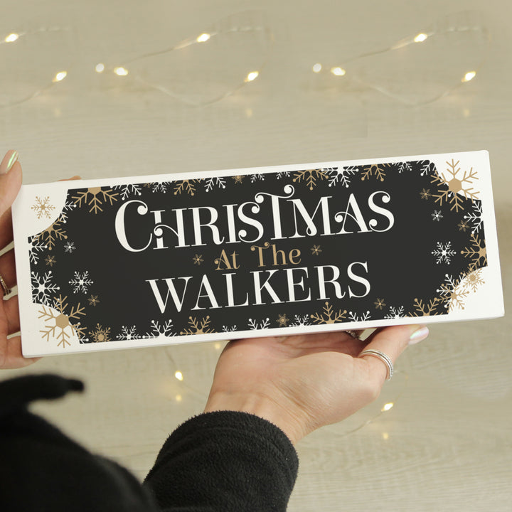 Buy Personalised Family Christmas Wooden Mantel Ornament available now at www.giftsfinder.co.uk