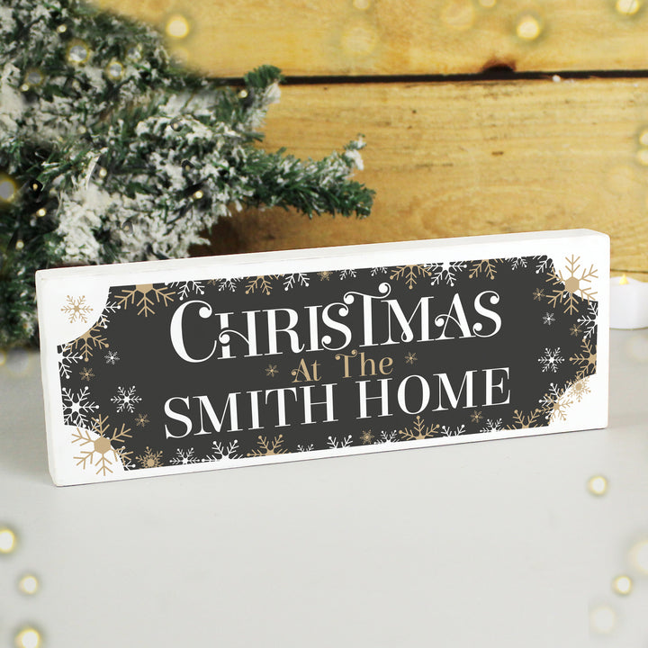 Buy Personalised Family Christmas Wooden Mantel Ornament available now at www.giftsfinder.co.uk