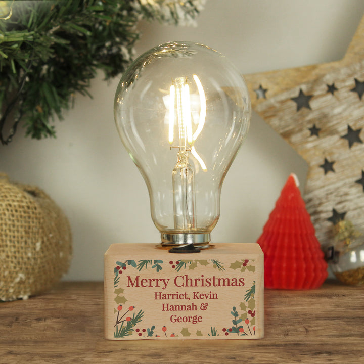 Buy Personalised Christmas Foliage Light Bulb available now at www.giftsfinder.co.uk