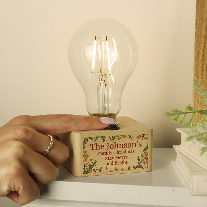 Buy Personalised Christmas Foliage Light Bulb available now at www.giftsfinder.co.uk