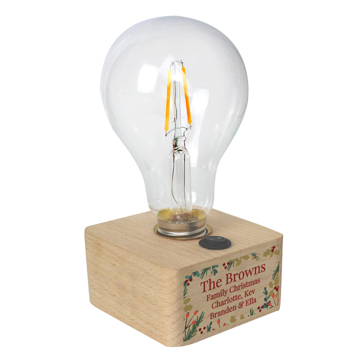 Buy Personalised Christmas Foliage Light Bulb available now at www.giftsfinder.co.uk