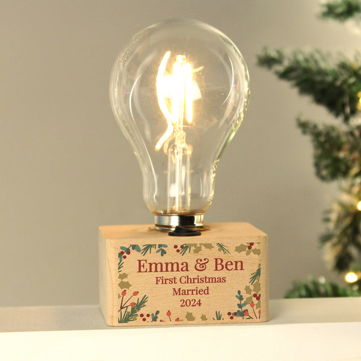 Buy Personalised Christmas Foliage Light Bulb available now at www.giftsfinder.co.uk