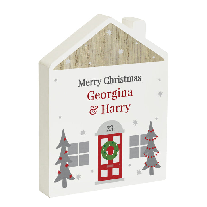 Personalised Christmas Wooden House Ornament - part of the Gifts Finder Personalised Ornaments & Keepsakes collection