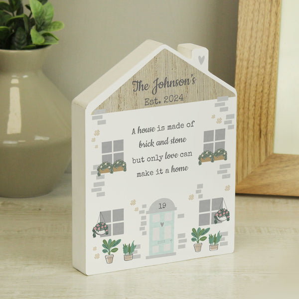 Personalised Love Makes A Home Wooden House Ornament - part of the Gifts Finder Personalised Ornaments & Keepsakes collection