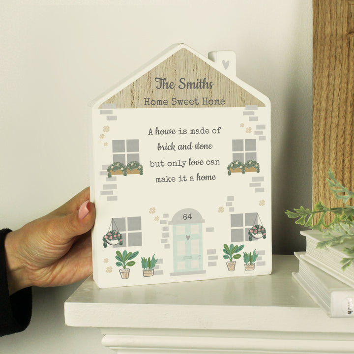 Personalised Love Makes A Home Wooden House Ornament - part of the Gifts Finder Personalised Ornaments & Keepsakes collection