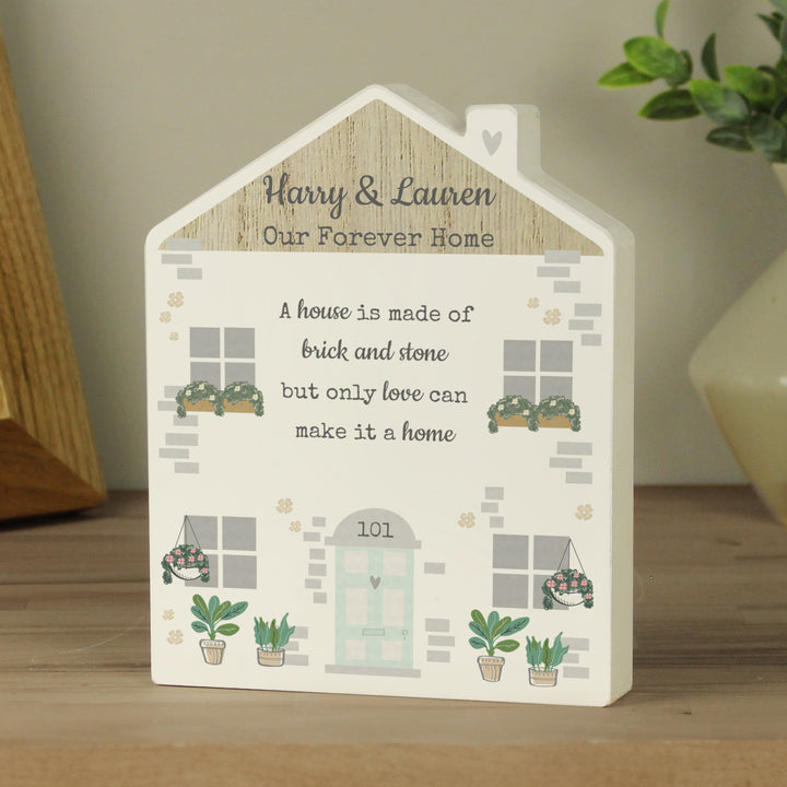 Personalised Love Makes A Home Wooden House Ornament - part of the Gifts Finder Personalised Ornaments & Keepsakes collection