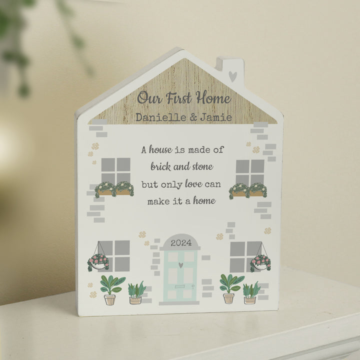 Personalised Love Makes A Home Wooden House Ornament - part of the Gifts Finder Personalised Ornaments & Keepsakes collection