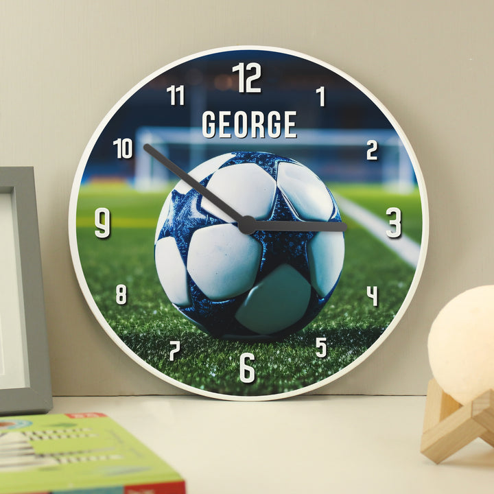 Personalised Football Wooden Childrens Clock - part of the Gifts Finder Personalised Wooden Clocks collection