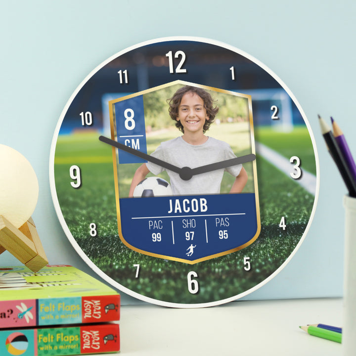 Personalised Football Photo Upload Childrens Clock - part of the Gifts Finder Personalised Wooden Clocks collection