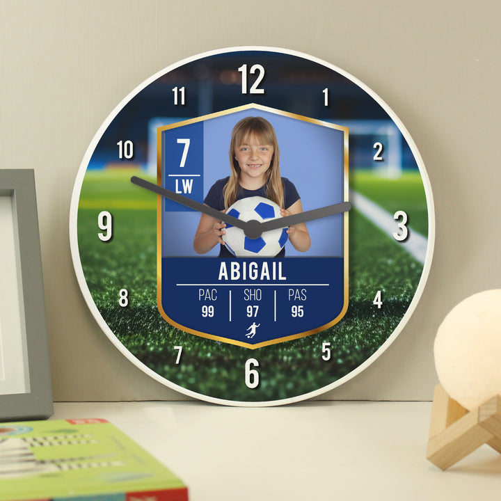 Personalised Football Photo Upload Childrens Clock - part of the Gifts Finder Personalised Wooden Clocks collection