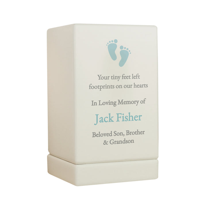 Personalised Baby Boy Small Wooden Urn - part of the Gifts Finder Personalised Memorial Gifts collection