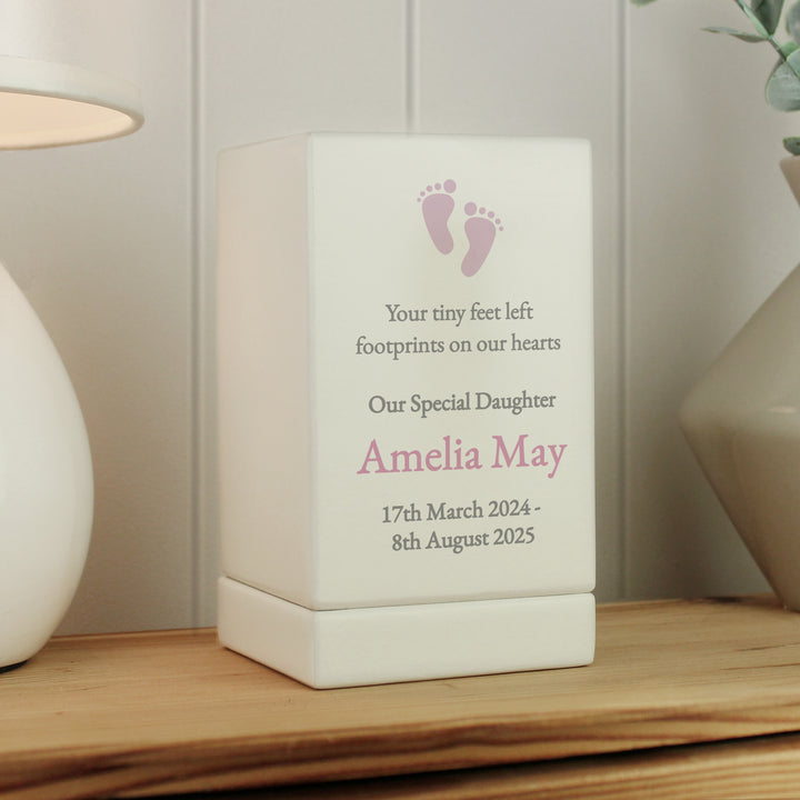 Personalised Baby Girl Small Wooden Urn - part of the Gifts Finder Personalised Memorial Gifts collection