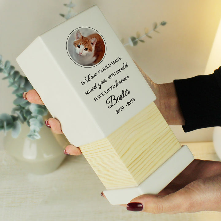 Personalised Pet Photo Upload Small Wooden Urn - part of the Personalised Memorial Gifts collection