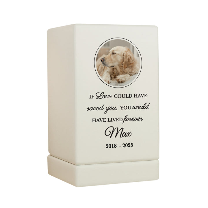 Personalised Pet Photo Upload Small Wooden Urn - part of the Personalised Memorial Gifts collection