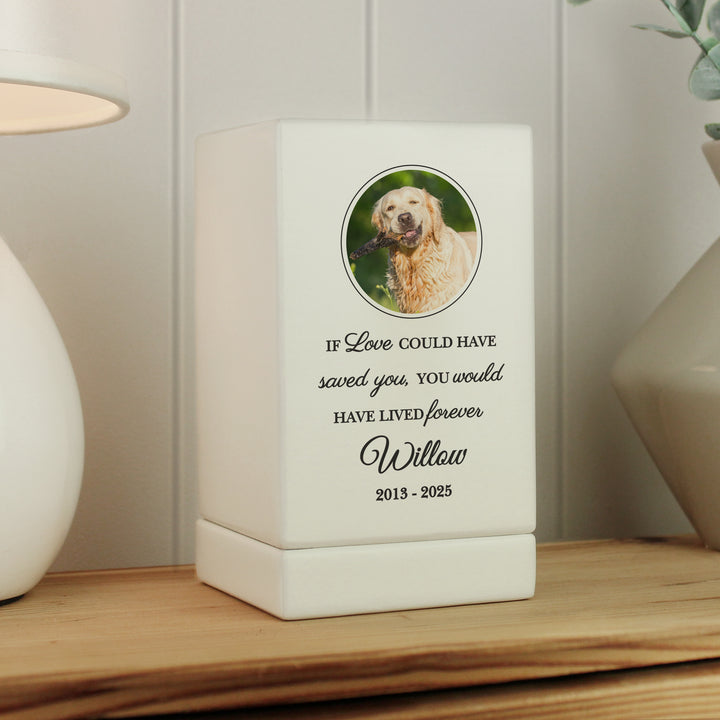 Personalised Pet Photo Upload Small Wooden Urn - part of the Personalised Memorial Gifts collection