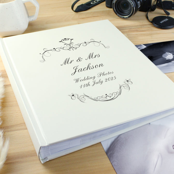 Buy Personalised Black Ornate Swirl Traditional Photo Album available now at www.giftsfinder.co.uk