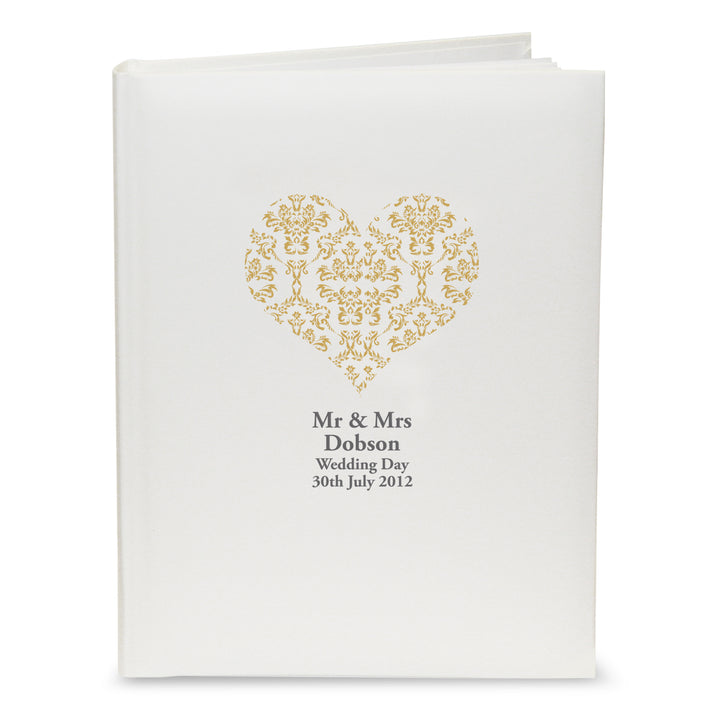 Personalised Gold Damask Heart Traditional Photo Album