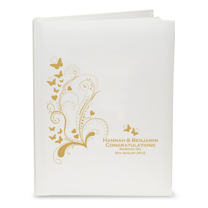 Buy Personalised Gold Butterfly Swirl Traditional Album available now at www.giftsfinder.co.uk