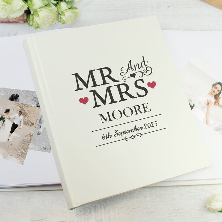 Personalised Mr & Mrs Traditional Album - part of the Gifts Finder Personalised Wedding Gifts collection