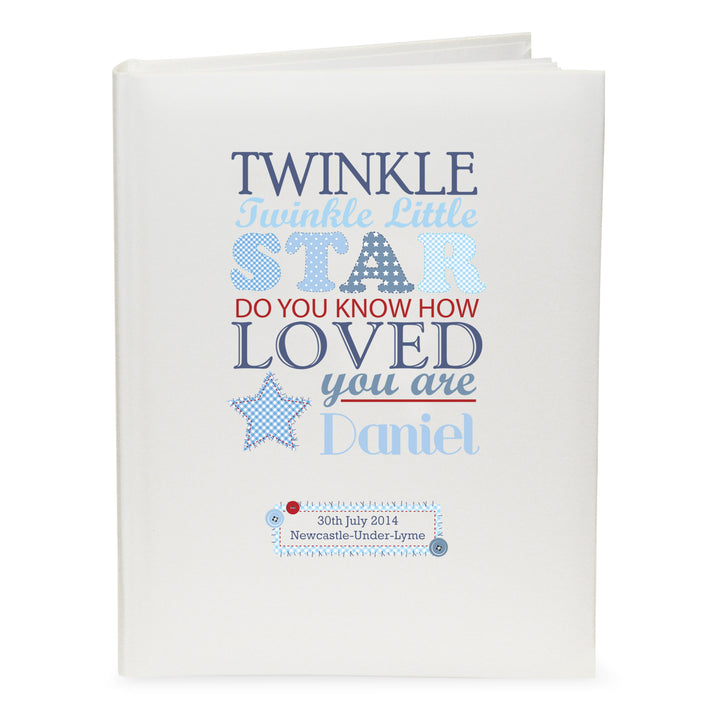 Personalised Twinkle Boys Traditional Photo Album in gift category Photo Frames, Albums and Guestbooks