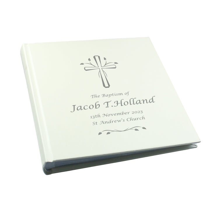 Personalised Silver Cross Square Photo Album in gift category Photo Frames, Albums and Guestbooks