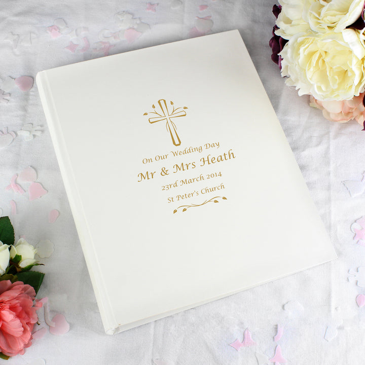 Buy Personalised Gold Cross Traditional Album available now at www.giftsfinder.co.uk