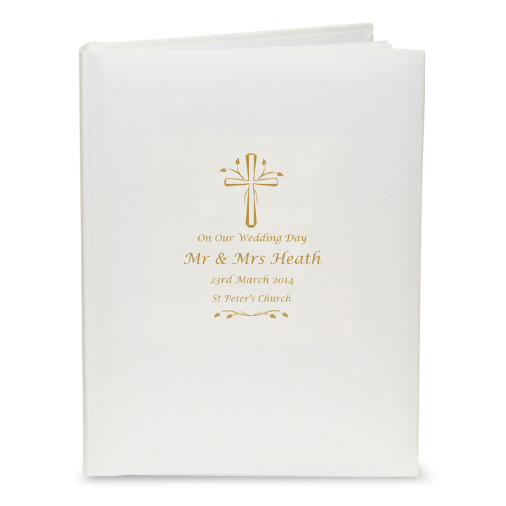 Buy Personalised Gold Cross Traditional Album available now at www.giftsfinder.co.uk