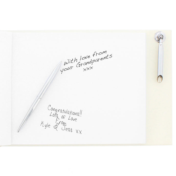 Buy Personalised Hearts Design Hardback Guest Book & Pen available now at www.giftsfinder.co.uk