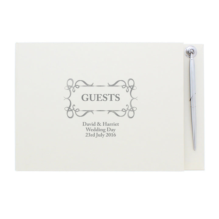 Personalised Swirl Design Hardback Guest Book & Pen in gift category Personalised Guest Book & Pen Sets