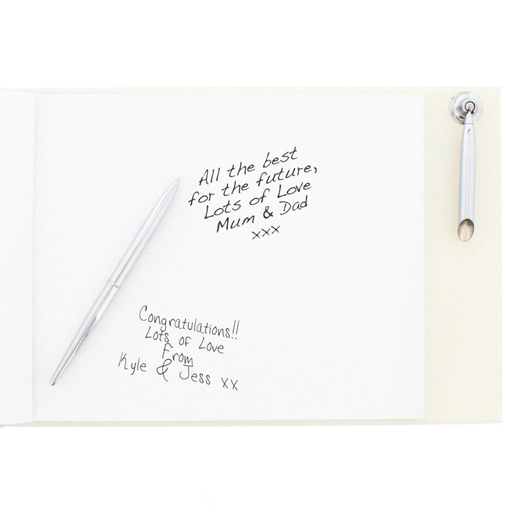 Buy Personalised Gold Ornate Swirl Hardback Guest Book & Pen available now at www.giftsfinder.co.uk