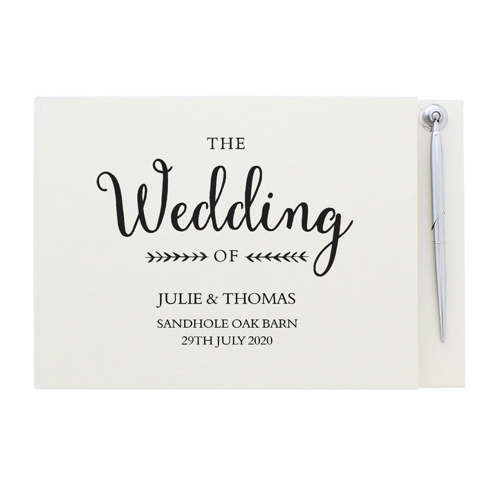 Personalised Rustic Wedding Hardback Guest Book & Pen - part of the Gifts Finder Personalised Wedding Gifts collection