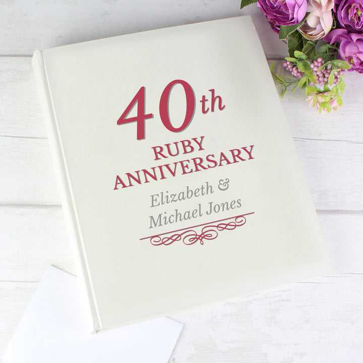 Buy Personalised 40th Ruby Anniversary Traditional Photo Album available now at www.giftsfinder.co.uk