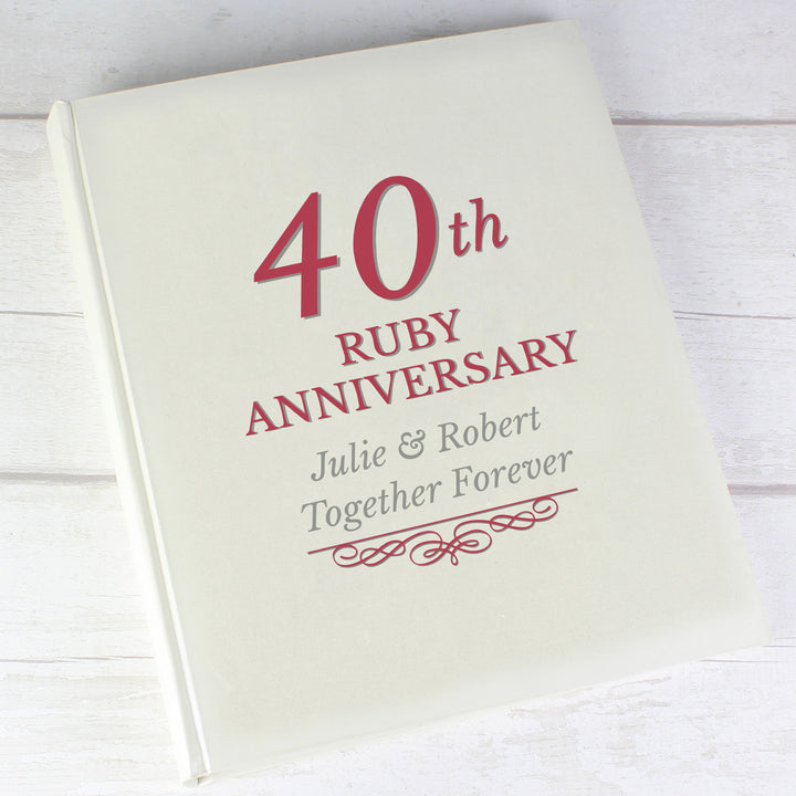 Buy Personalised 40th Ruby Anniversary Traditional Photo Album available now at www.giftsfinder.co.uk