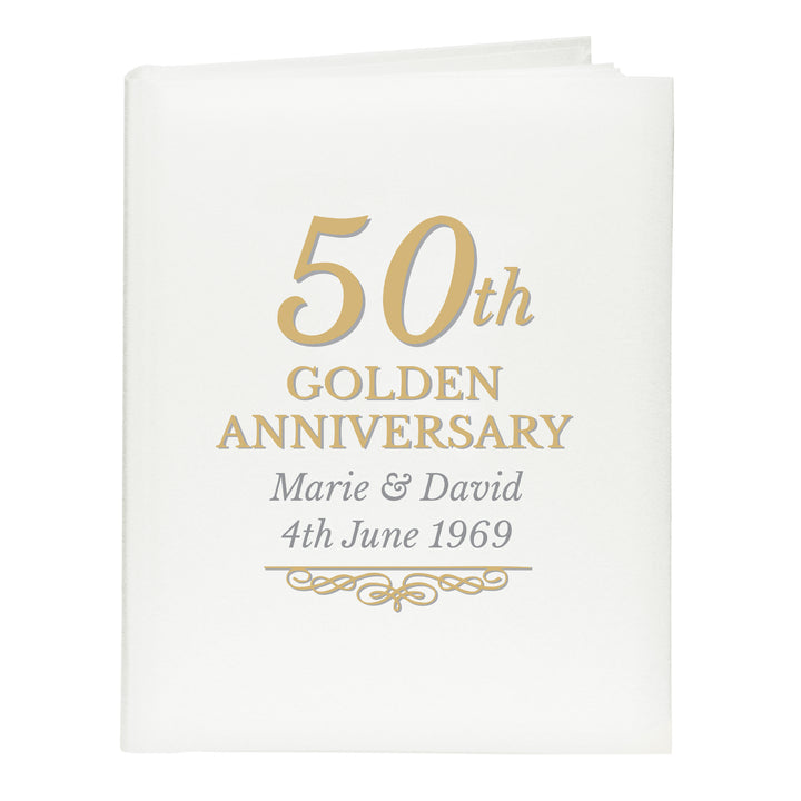 Buy Personalised 50th Golden Anniversary Traditional Photo Album available now at www.giftsfinder.co.uk