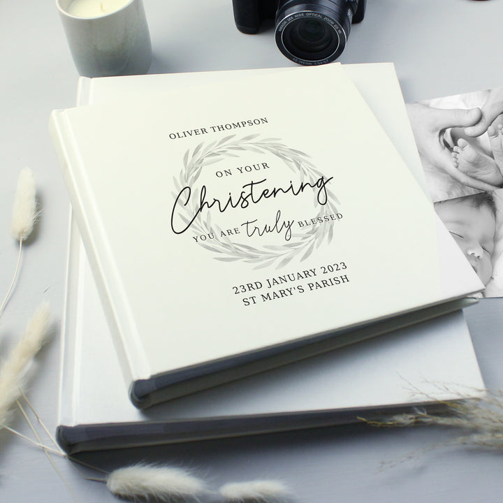 Personalised 'Truly Blessed' Christening Album With Sleeves - part of the Gifts Finder Personalised Christening Gifts collection