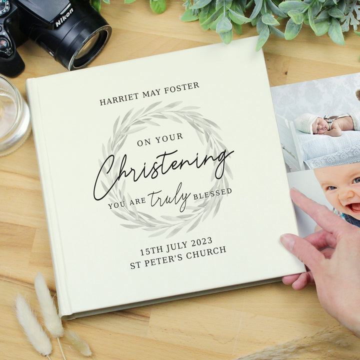 Personalised 'Truly Blessed' Christening Album With Sleeves - part of the Gifts Finder Personalised Christening Gifts collection