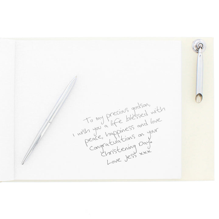 Personalised 'Truly Blessed' Christening Hardback Guest Book & Pen - part of the Gifts Finder Personalised Guest Book & Pen Sets collection