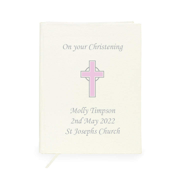 Buy Personalised Pink Cross Holy Bible - Eco-friendly at www.giftsfinder.co.uk