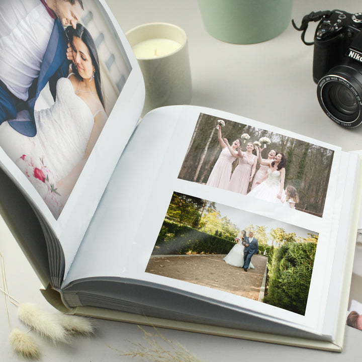 Buy Personalised Gold Heart Couples Square Photo Album available now at www.giftsfinder.co.uk