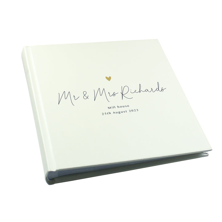 Buy Personalised Gold Heart Couples Square Photo Album available now at www.giftsfinder.co.uk