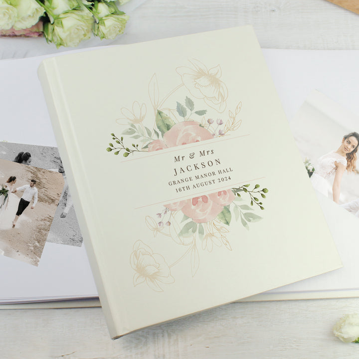 Buy Personalised Floral Watercolour Traditional Photo Album available now at www.giftsfinder.co.uk