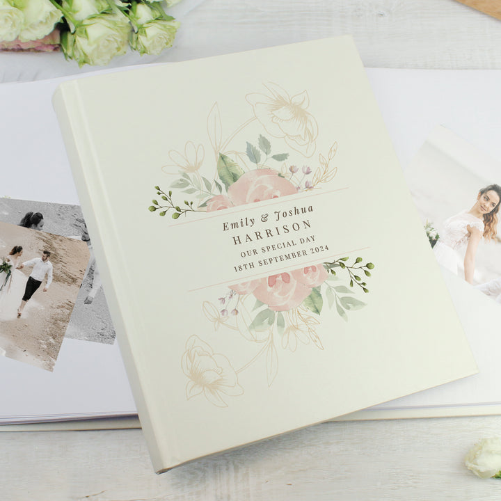 Buy Personalised Floral Watercolour Traditional Photo Album available now at www.giftsfinder.co.uk